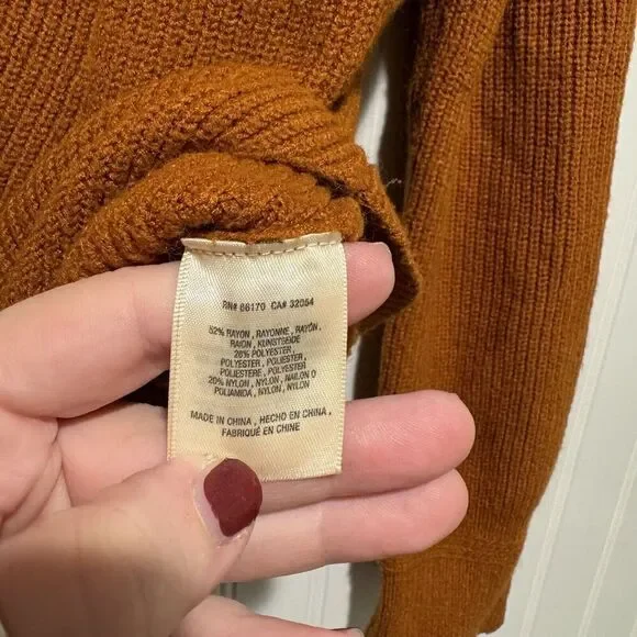 Anthropologie Moth Freeport Tie Front Sweater Rust Size Small - Picture 5 of 6